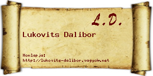 Lukovits Dalibor névjegykártya